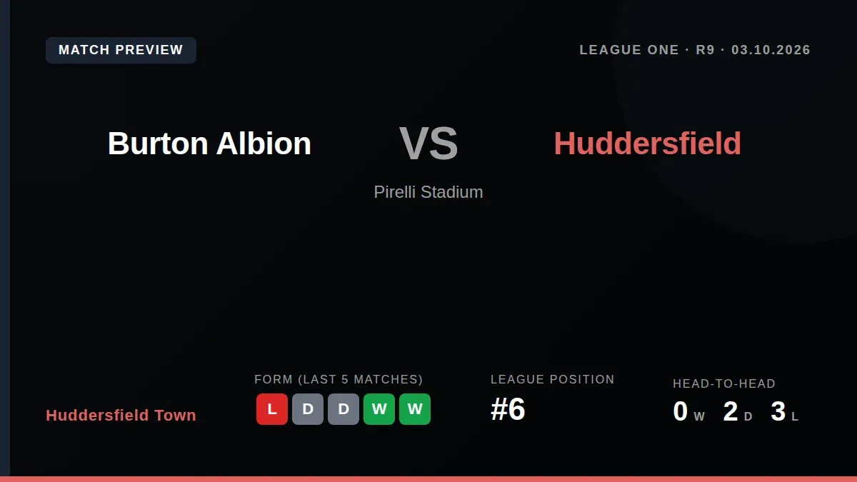 Huddersfield Town visit the Pirelli Stadium on Saturday aiming to recover from their defeat to Bromley and consolidate...
